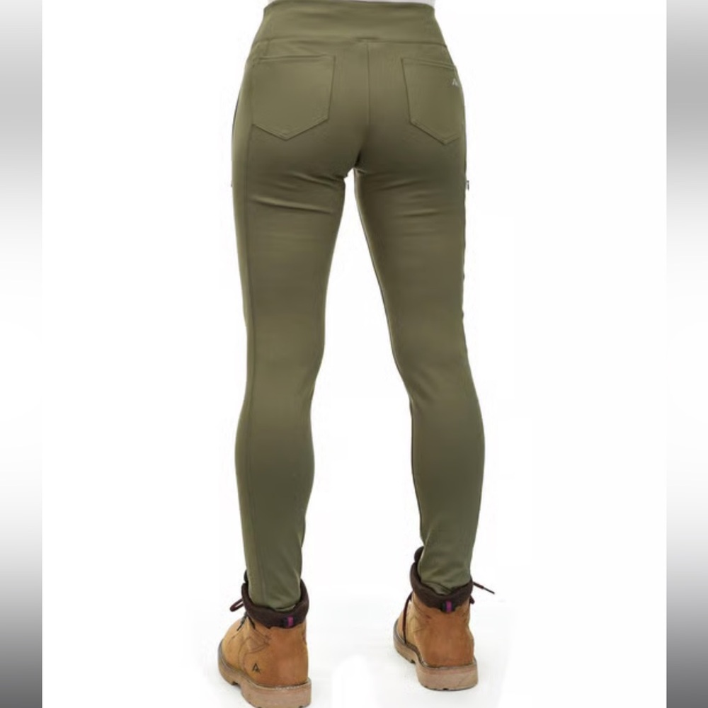 Olive Green ridge cut women’s straight legging style pants size medium work - Picture 3 of 10